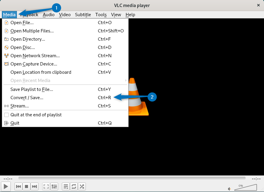 VLC media options on Debian 12