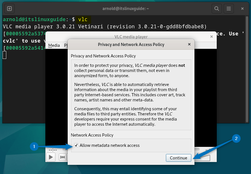 Launching VLC on Debian installed using apt package manager
