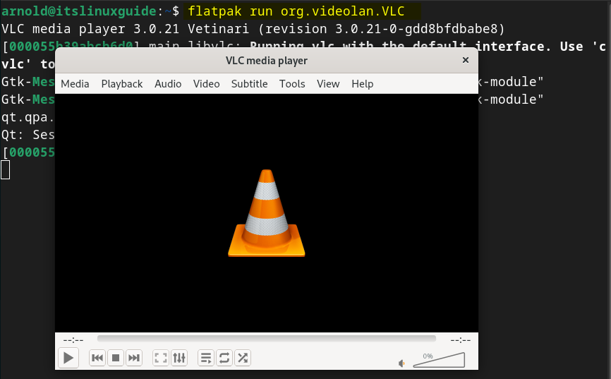 Launching VLC on Debian installed via Flatpak