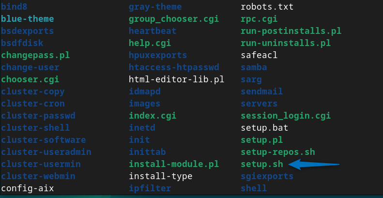 Contents of Webmin extracted tar file on Debian 12