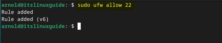 Allowing port 22 for Webmin through Debian firewall