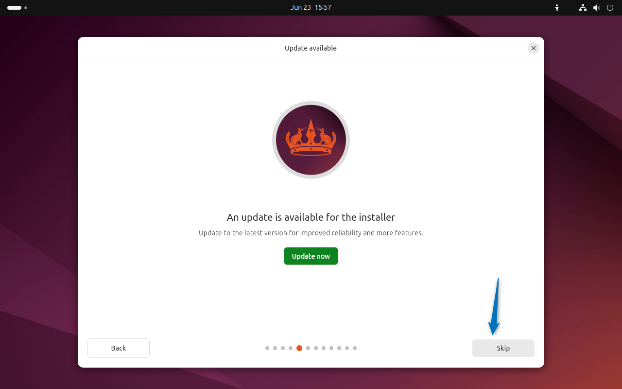 Skipping the Ubuntu 24.04 update while installing it on VirtualBox