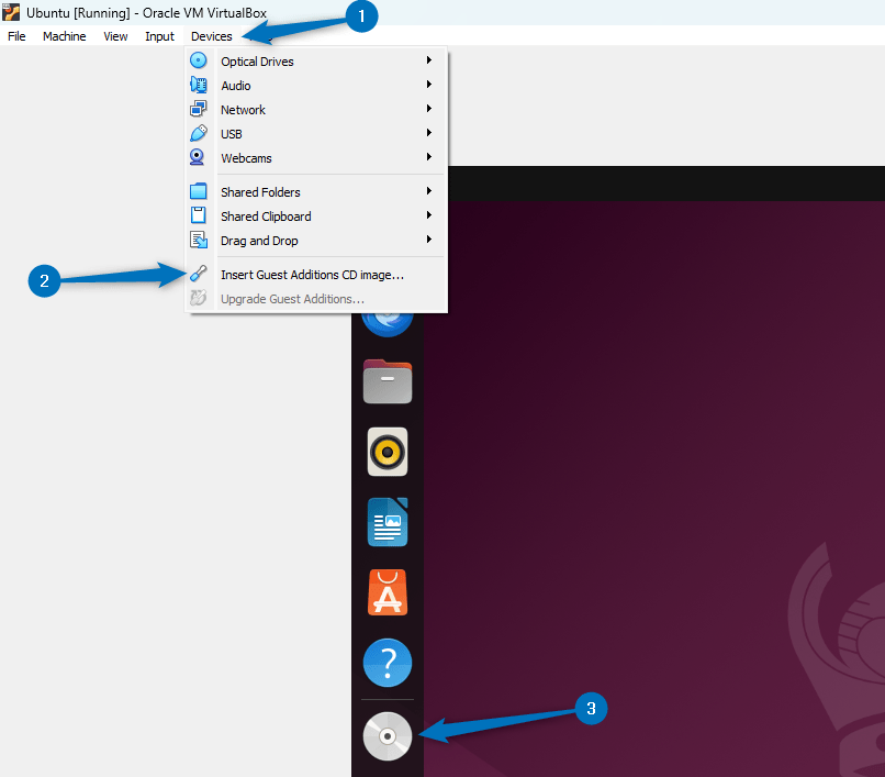 Installing Guest Addition on Ubuntu after installing it on VirtualBox