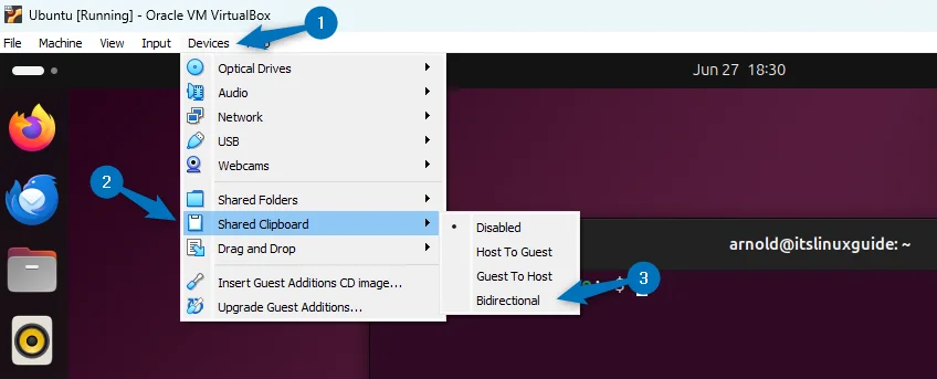 Enabling Shared Clipboard for Ubuntu on Virtualbox