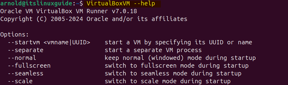Consulting VirtualBox help on Ubuntu to check its version installed via VirtualBox repository