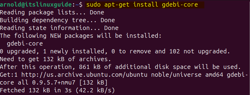 Installing Gdebi package manager on Ubuntu