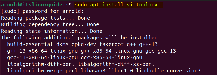 Installing VirtualBox on Ubuntu using apt package manager