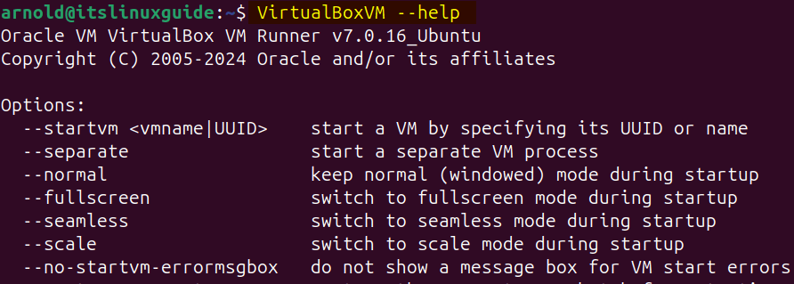 Consulting VirtualBox help on Ubuntu to check its version installed via apt