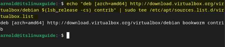 Adding VirtualBox repository on Debian 12