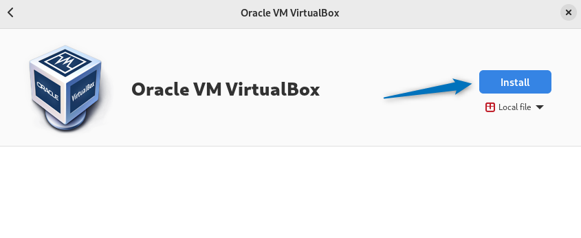 Installing Virtual Box using its deb file through software install app on Debian 12