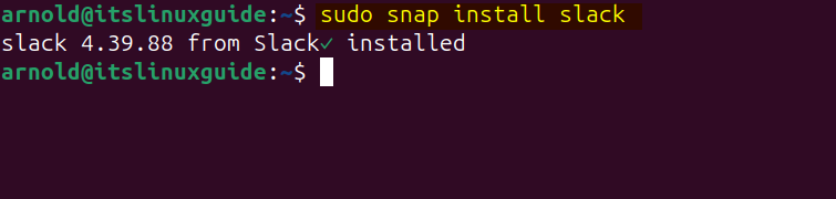 Installing Slack on Ubuntu from Snap package installer
