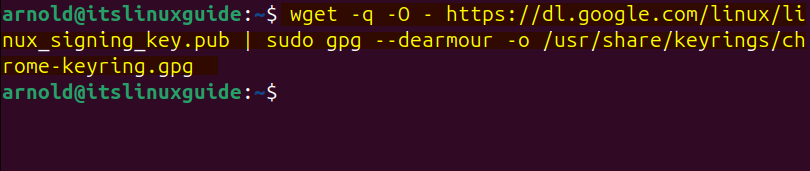 Adding GPG key for Google Chrome repository on Ubuntu