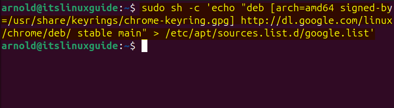 Adding Google Chrome repository on Ubuntu