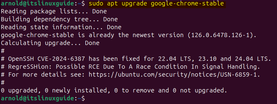 Updating Google Chrome on Ubuntu