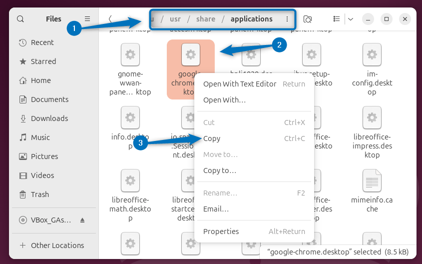 Copying Google Chrome desktop file from applications directory to create its desktop icon on Ubuntu