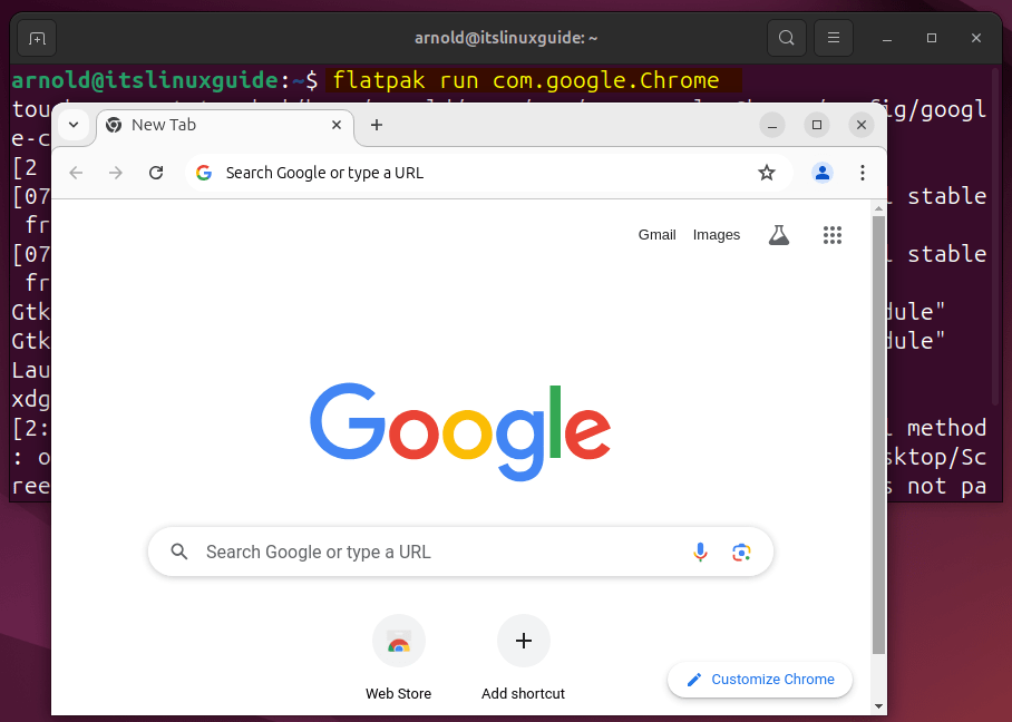 Launching Google Chrome on Ubuntu installed via Flatpak