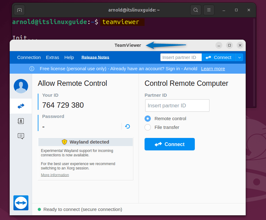 Launching TeamViewer on Ubuntu installed via TeamViewer repository 