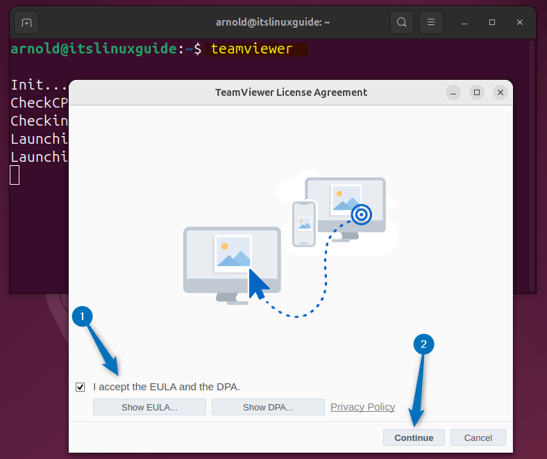 Launching TeamViewer on Ubuntu installed via its deb file