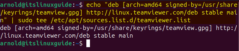 Adding TeamViewer repository on Ubuntu 