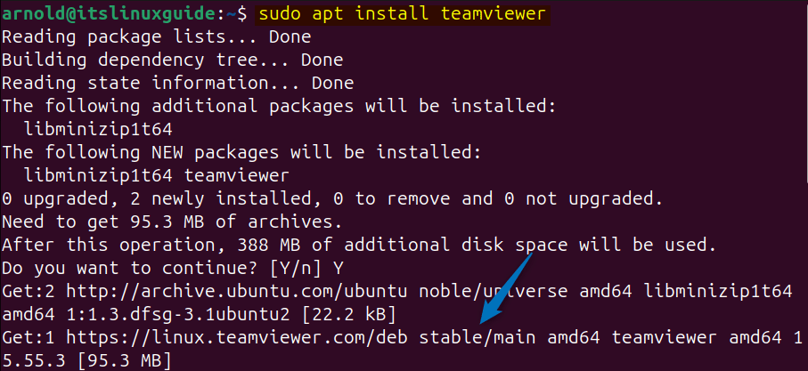 Installing TeamViewer on Ubuntu adding its repository