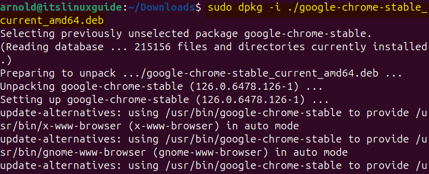 Installing a deb file placed in a same directory on Ubuntu using dpkg package manager