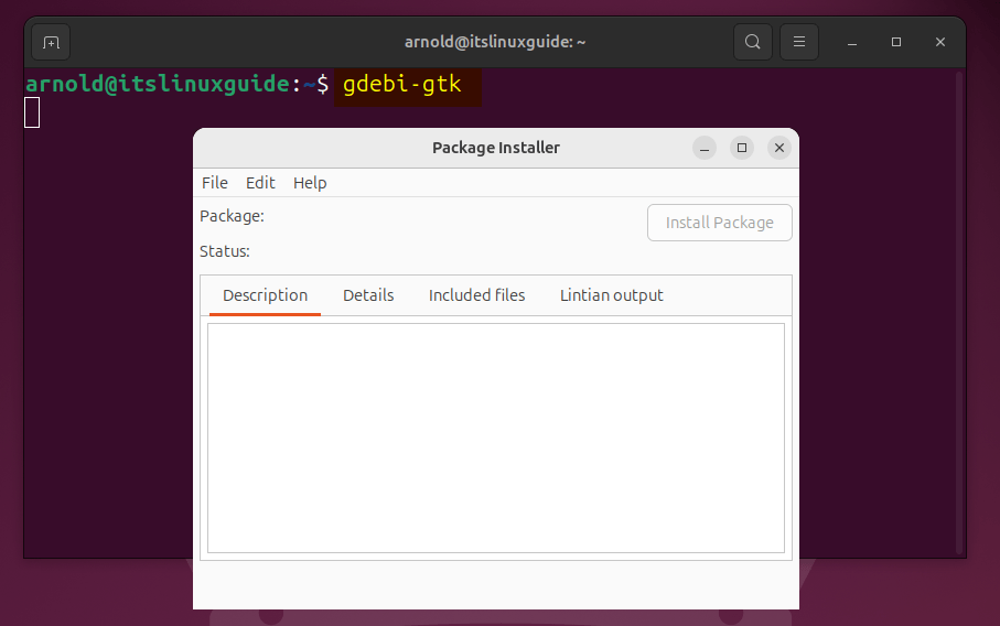 Launching GDebi Package Installer GUI on Ubuntu 