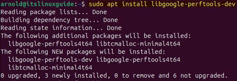 Installing Google library for performance analysis to install Snort on Ubuntu
