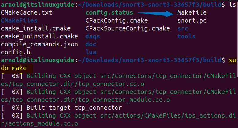 Installing Snort on Ubuntu via its source file