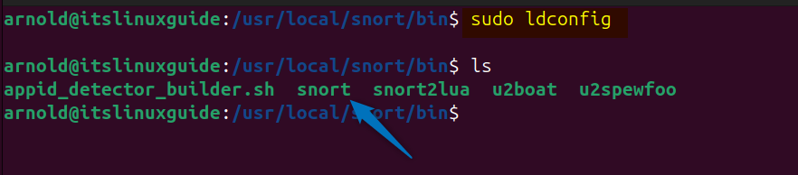 maintaining the dynamic linker cache, ensuring the efficient execution of programs on Ubuntu for Snort