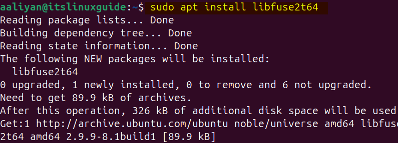 Installing fuse library on Ubuntu