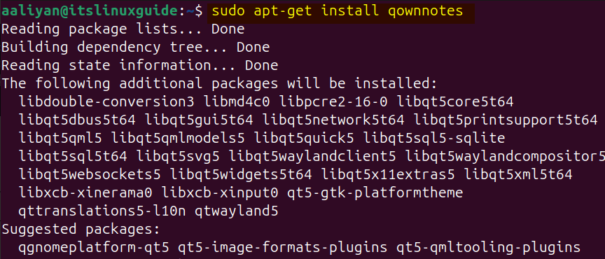 installing QOwnNotes on Ubuntu using its PPA repository