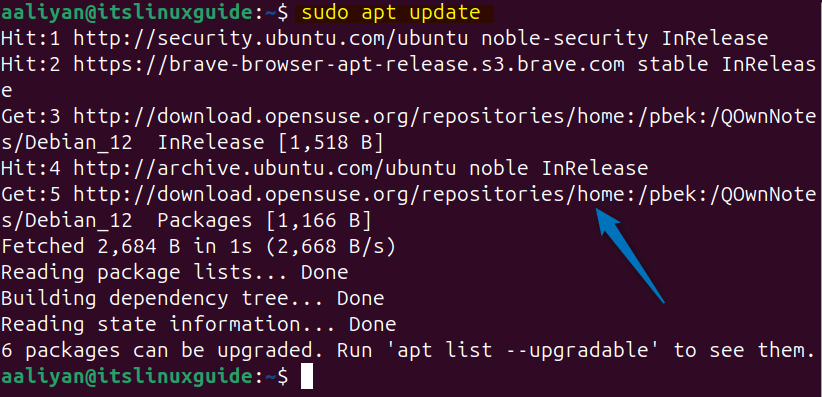 Updating Apt package list on Ubuntu after adding QOwnNotes repository