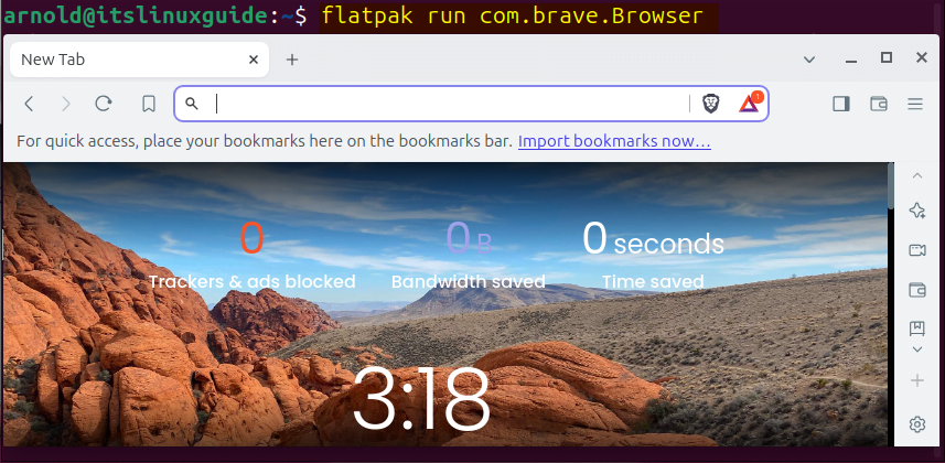 Launching Brave Browser on Ubuntu installed from Flatpak 