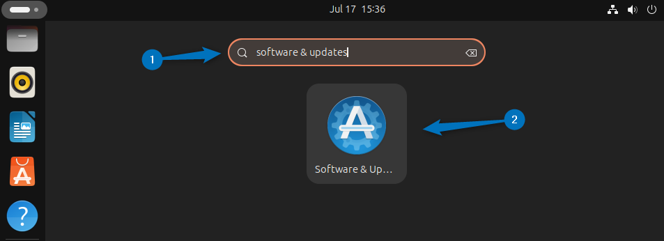 Launching Software & Updates app on Ubuntu to Remove PPA