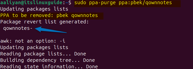 Removing PPA repository from Ubuntu using the PPA-purge utility