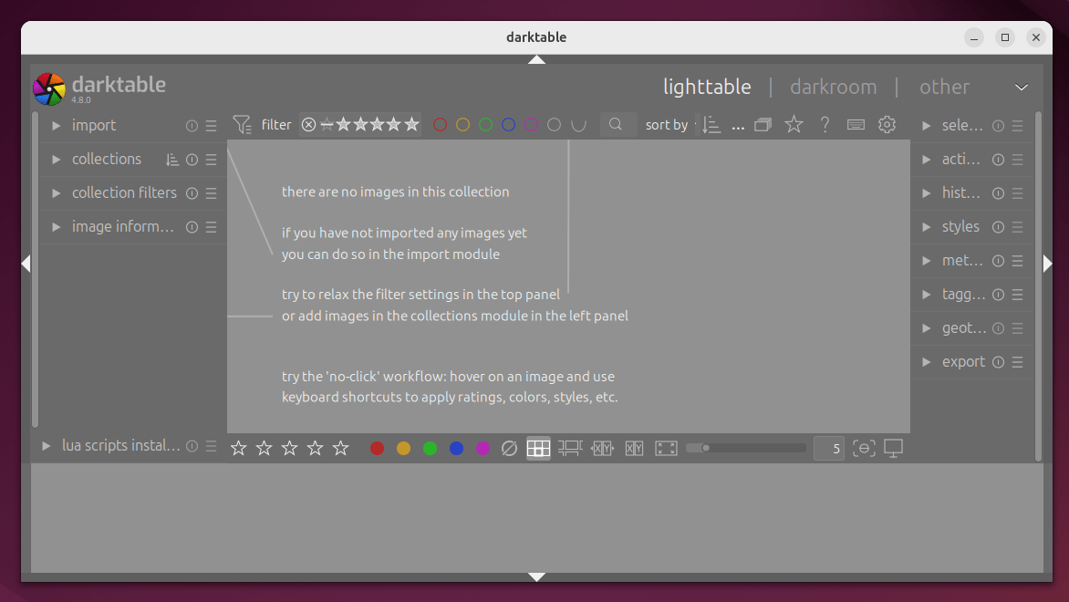 darktable on Ubuntu