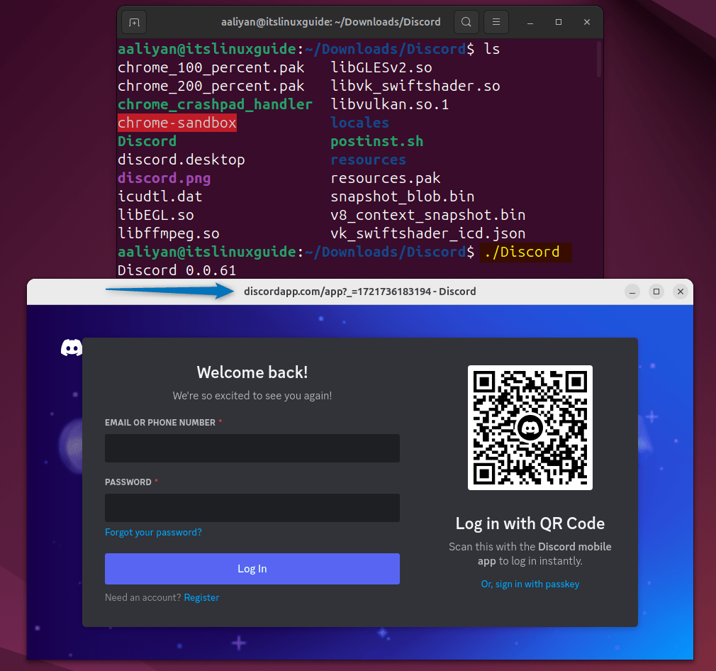 Launching Discord from using its executable file on Ubuntu by extracting the tar file