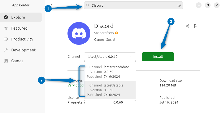 Installing Discord via Ubuntu App Center
