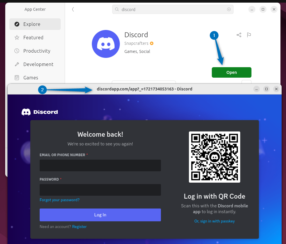 Launching discord on Ubuntu installed via app center