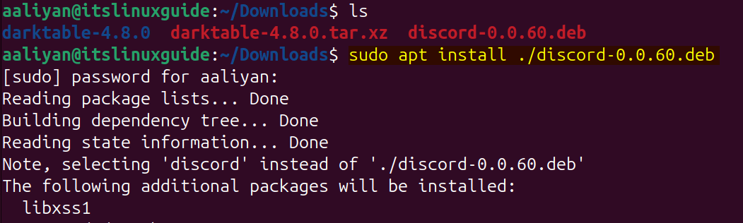 Installing Discord on Ubuntu via Discord deb file