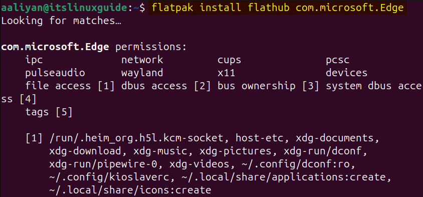 Installing Edge on Ubuntu via Flatpak