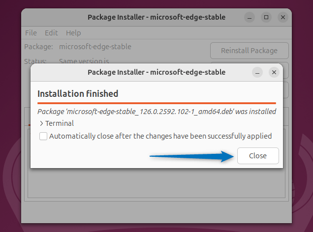 Installing Edge on Ubuntu with GDebi Package Installer 