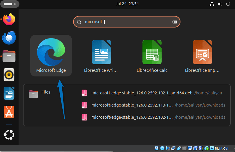 Launching Edge Browser on Ubuntu from Ubuntu's apps menu 