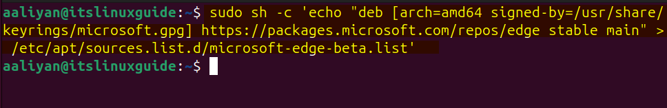 Adding Microsoft Edge Repository on Ubuntu for Edge installation 