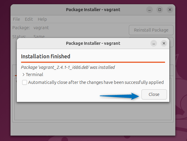 Installing Vagrant on Ubuntu using GDebi package Installer