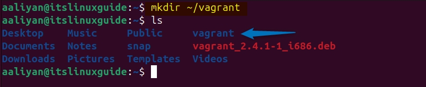 Creating new directory for Vagrant on Ubuntu
