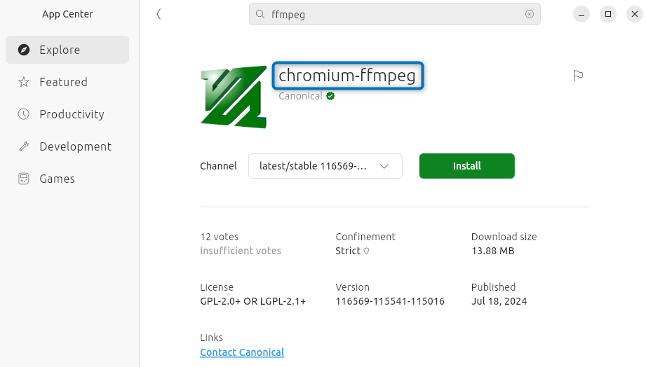 FFMPEG chrome extension on Ubuntu