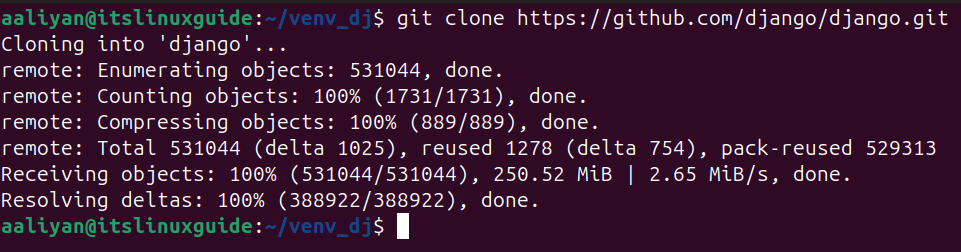 Cloning Django from GitHub on Ubuntu 