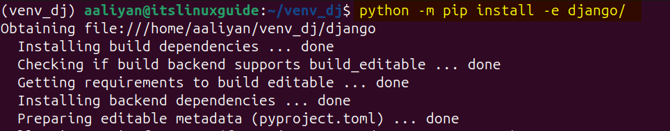 Installing Django on Ubuntu from GitHub