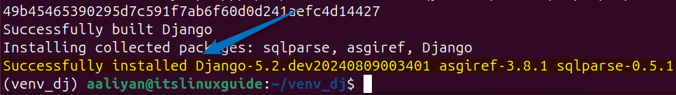 Successfully installed Django on Ubuntu from Github 